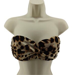 Victoria Secret Strapless Underwire Bikini Top Leopard Print 36B